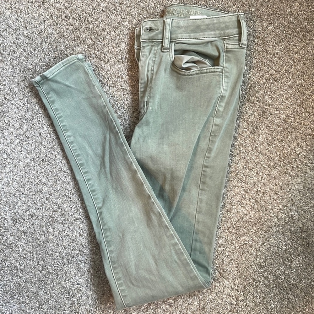 Green American eagle jeggings